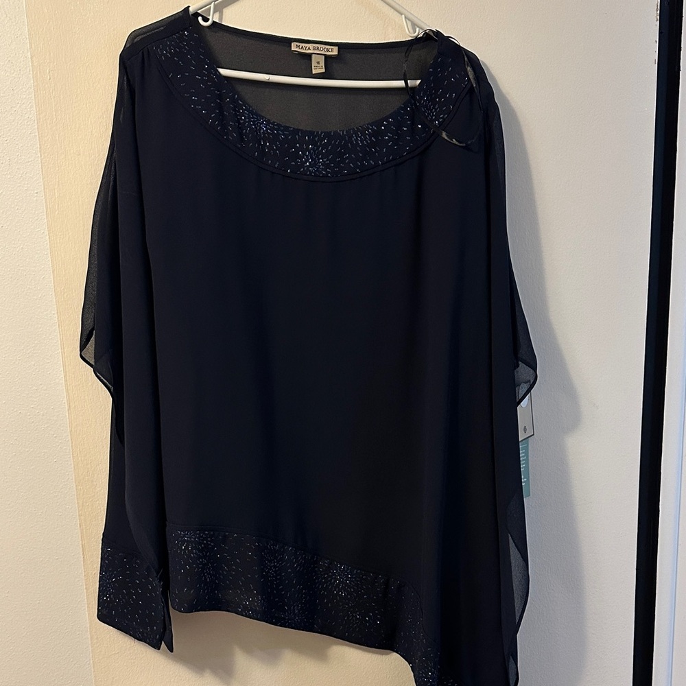 Elegant Navy Pantsuit with Sparkle Details